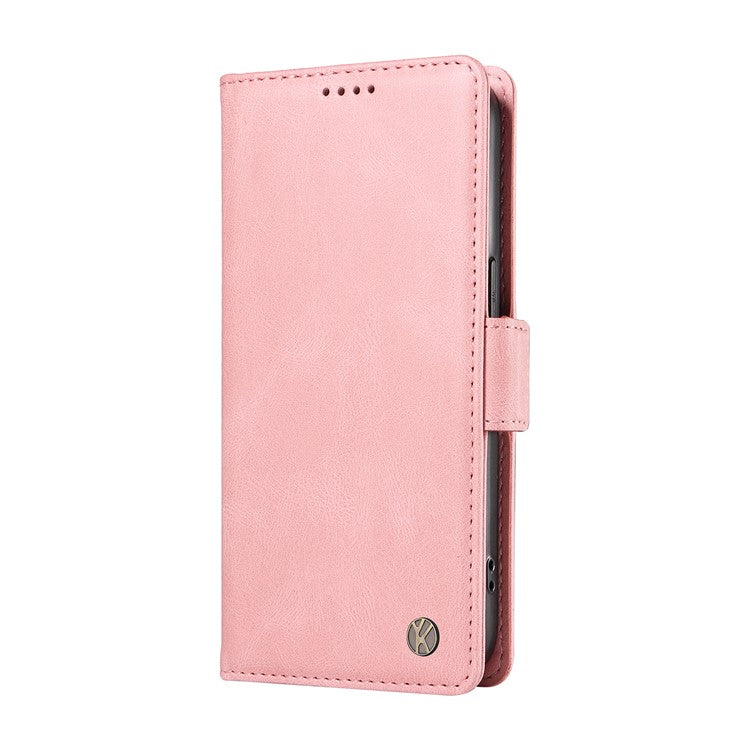 YIKATU YK-005 For Xiaomi Poco C75 4G / Redmi 14R 5G / 14C 4G Case PU Leather Wallet Phone Cover Skin Touch Feeling - Pink