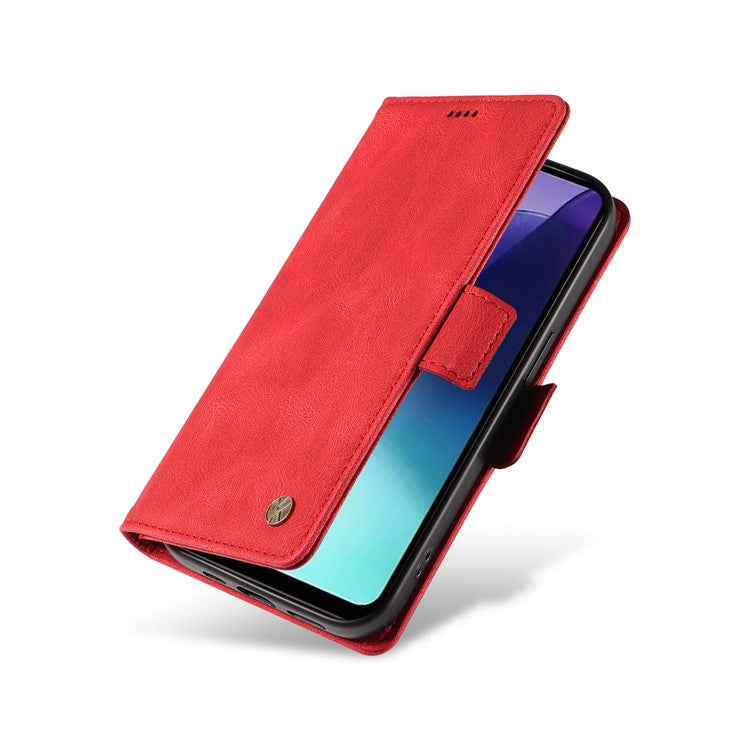 YIKATU YK-005 For Xiaomi Poco C75 4G / Redmi 14R 5G / 14C 4G Case PU Leather Wallet Phone Cover Skin Touch Feeling - Red