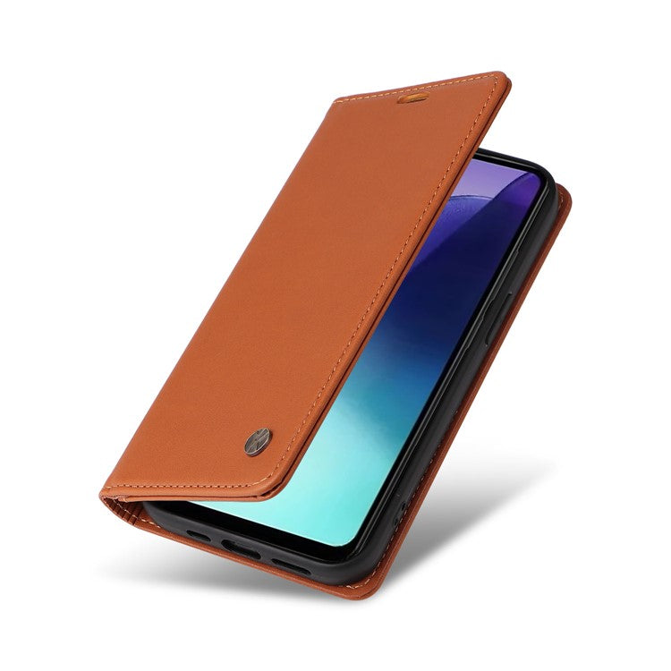 YIKATU YK-001 For Xiaomi Poco C75 4G / Redmi 14R 5G / 14C 4G Case Stand Leather Phone Cover Strong Magnetic Closure - Brown