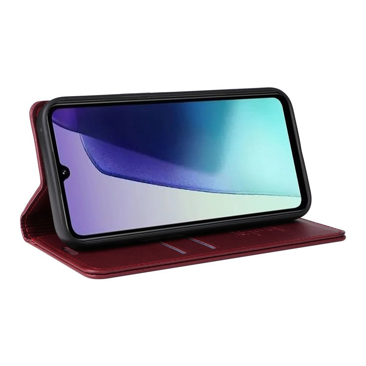 YIKATU YK-001 For Xiaomi Poco C75 4G / Redmi 14R 5G / 14C 4G Case Stand Leather Phone Cover Strong Magnetic Closure - Wine Red