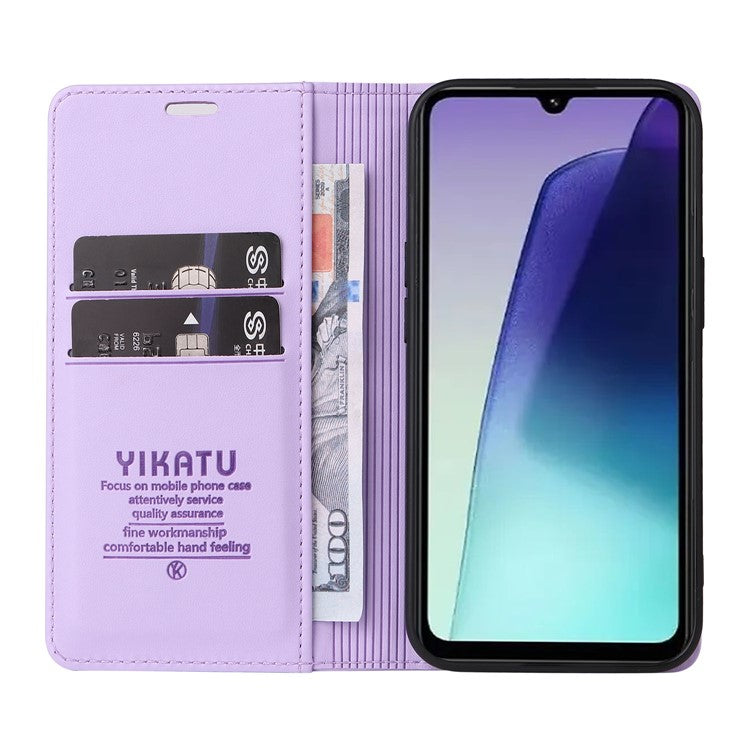 YIKATU YK-001 For Xiaomi Poco C75 4G / Redmi 14R 5G / 14C 4G Case Stand Leather Phone Cover Strong Magnetic Closure - Purple