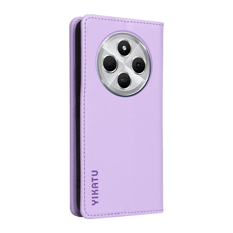 YIKATU YK-001 For Xiaomi Poco C75 4G / Redmi 14R 5G / 14C 4G Case Stand Leather Phone Cover Strong Magnetic Closure - Purple