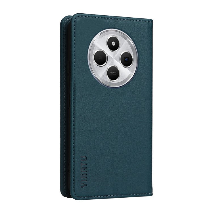 YIKATU YK-001 For Xiaomi Poco C75 4G / Redmi 14R 5G / 14C 4G Case Stand Leather Phone Cover Strong Magnetic Closure - Green