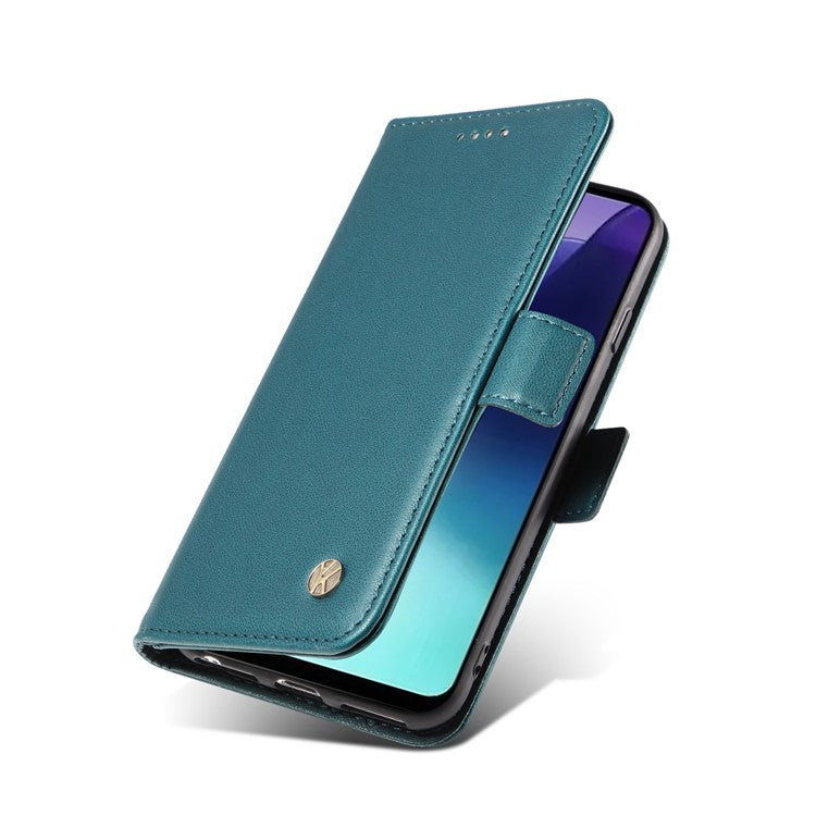 YIKATU YK-003 For Xiaomi Poco C75 4G / Redmi 14R 5G / 14C 4G Case Wallet Stand Leather Phone Cover Side Buckle - Green