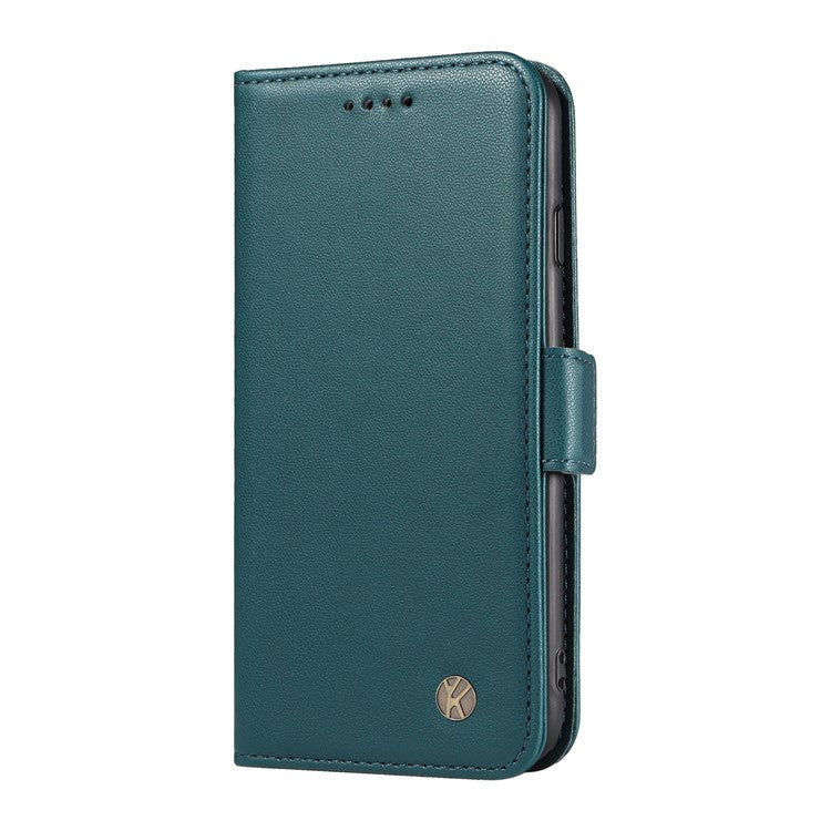 YIKATU YK-003 For Xiaomi Poco C75 4G / Redmi 14R 5G / 14C 4G Case Wallet Stand Leather Phone Cover Side Buckle - Green