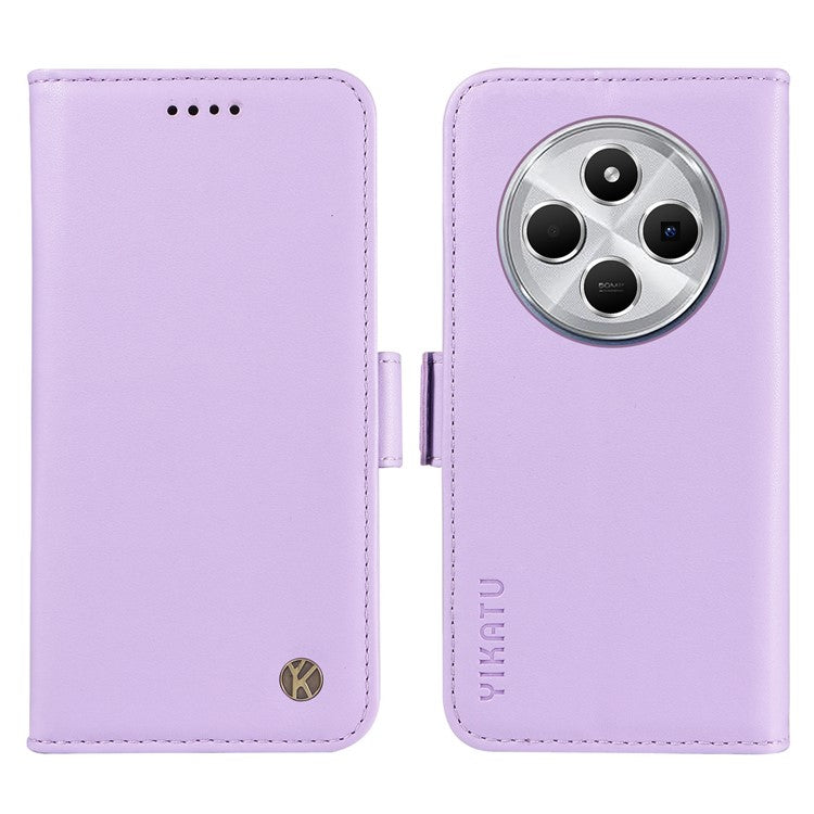 YIKATU YK-003 For Xiaomi Poco C75 4G / Redmi 14R 5G / 14C 4G Case Wallet Stand Leather Phone Cover Side Buckle - Purple