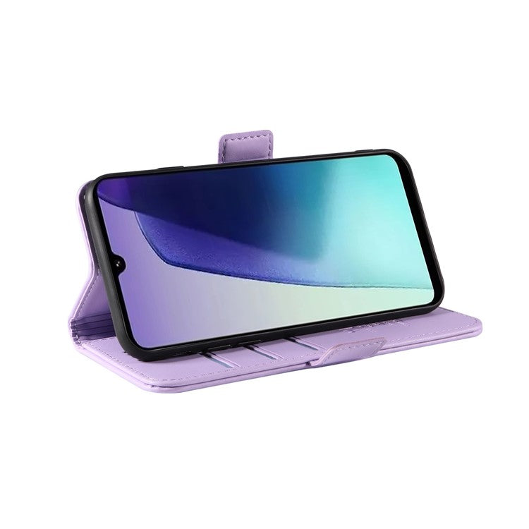 YIKATU YK-003 For Xiaomi Poco C75 4G / Redmi 14R 5G / 14C 4G Case Wallet Stand Leather Phone Cover Side Buckle - Purple