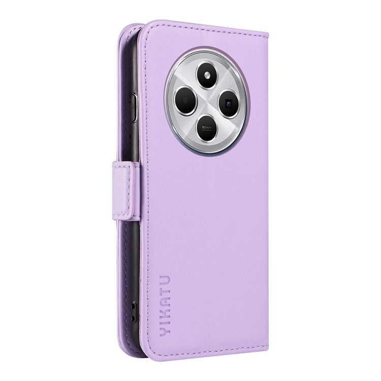 YIKATU YK-003 For Xiaomi Poco C75 4G / Redmi 14R 5G / 14C 4G Case Wallet Stand Leather Phone Cover Side Buckle - Purple