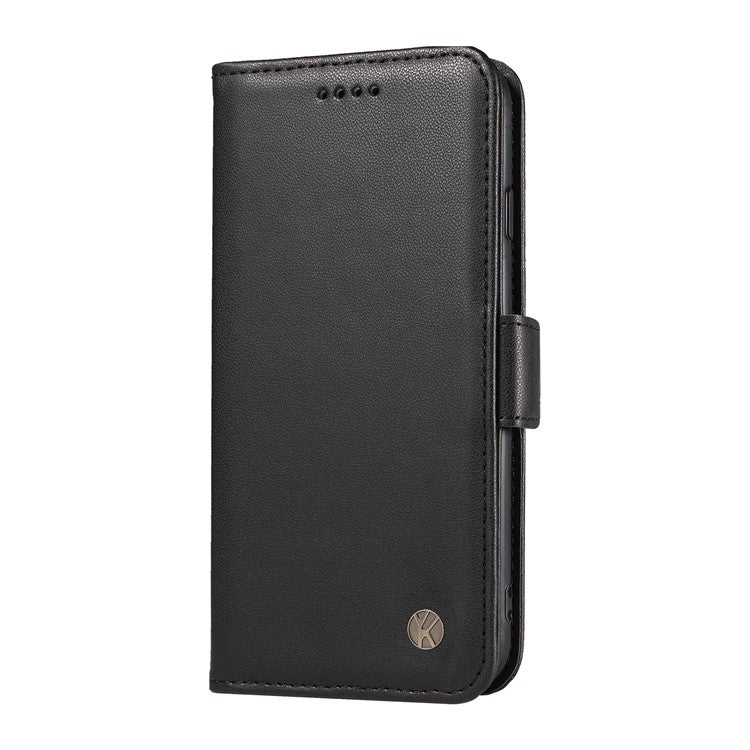 YIKATU YK-003 For Xiaomi Poco C75 4G / Redmi 14R 5G / 14C 4G Case Wallet Stand Leather Phone Cover Side Buckle - Black