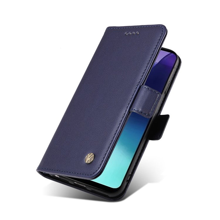 YIKATU YK-003 For Xiaomi Poco C75 4G / Redmi 14R 5G / 14C 4G Case Wallet Stand Leather Phone Cover Side Buckle - Sapphire