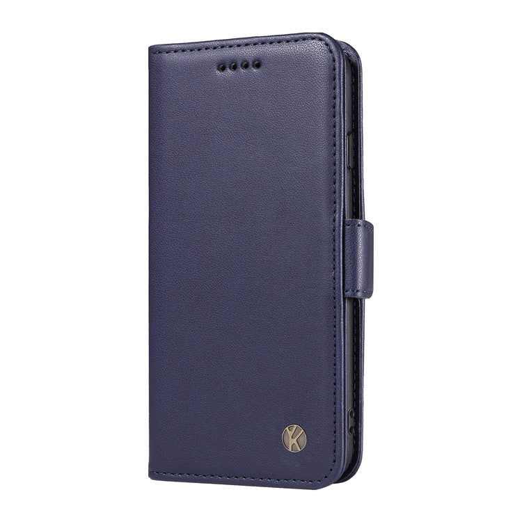 YIKATU YK-003 For Xiaomi Poco C75 4G / Redmi 14R 5G / 14C 4G Case Wallet Stand Leather Phone Cover Side Buckle - Sapphire