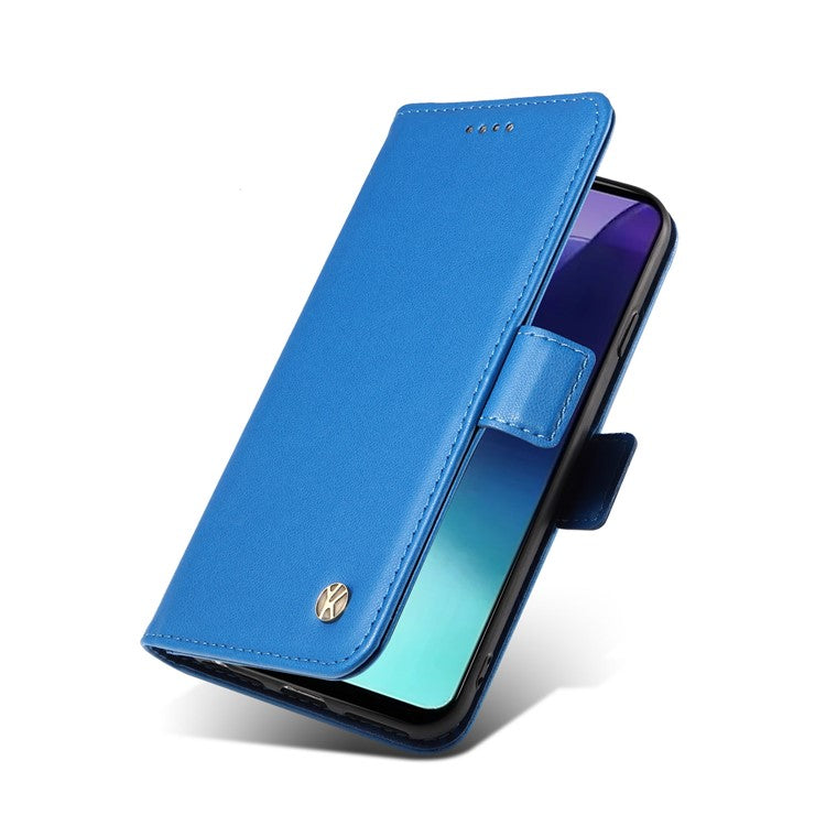 YIKATU YK-003 For Xiaomi Poco C75 4G / Redmi 14R 5G / 14C 4G Case Wallet Stand Leather Phone Cover Side Buckle - Sky Blue