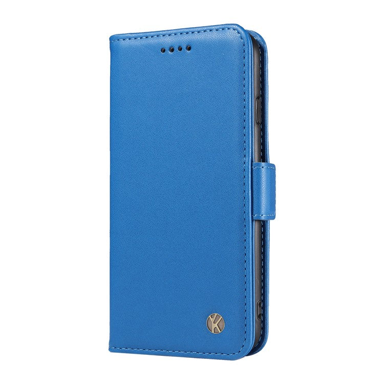 YIKATU YK-003 For Xiaomi Poco C75 4G / Redmi 14R 5G / 14C 4G Case Wallet Stand Leather Phone Cover Side Buckle - Sky Blue