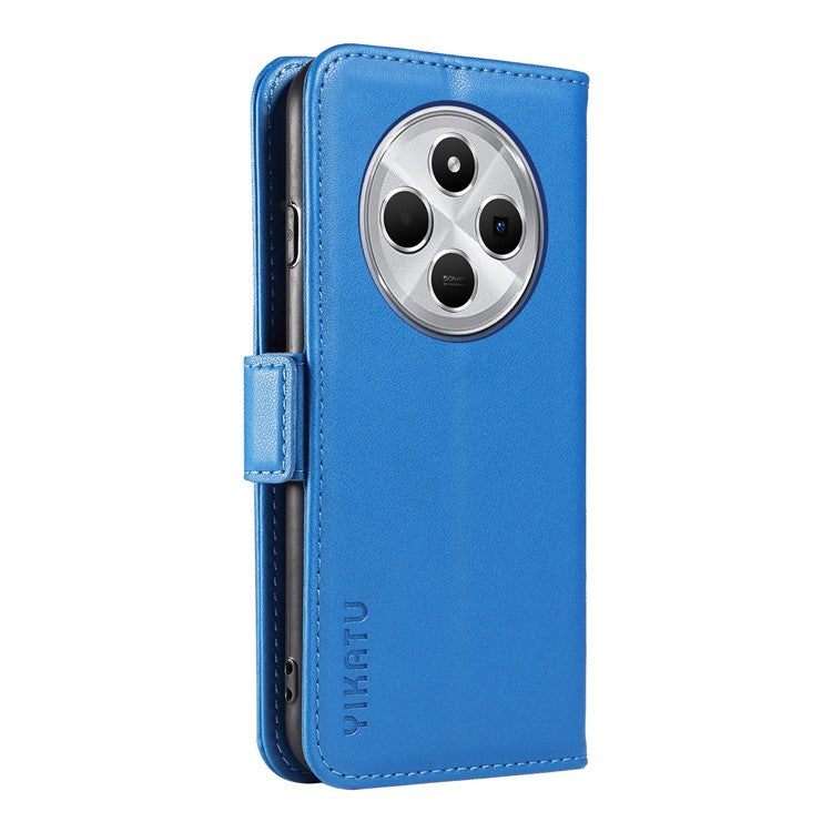 YIKATU YK-003 For Xiaomi Poco C75 4G / Redmi 14R 5G / 14C 4G Case Wallet Stand Leather Phone Cover Side Buckle - Sky Blue