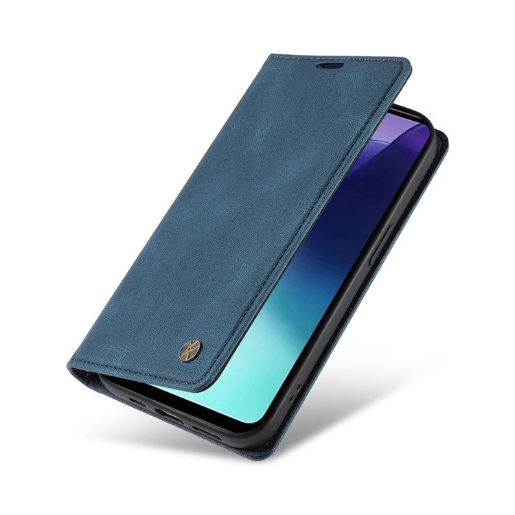 YIKATU YK-004 For Xiaomi Poco C75 4G / Redmi 14R 5G / 14C 4G Case Leather Skin-Touch Phone Cover Magnetic Auto-Absorbed - Blue