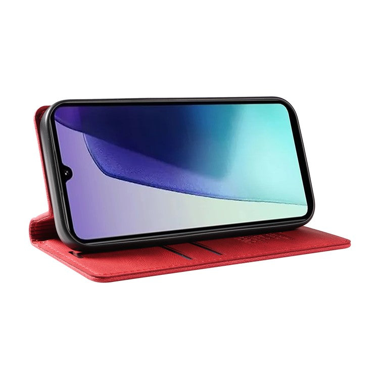 YIKATU YK-004 For Xiaomi Poco C75 4G / Redmi 14R 5G / 14C 4G Case Leather Skin-Touch Phone Cover Magnetic Auto-Absorbed - Red