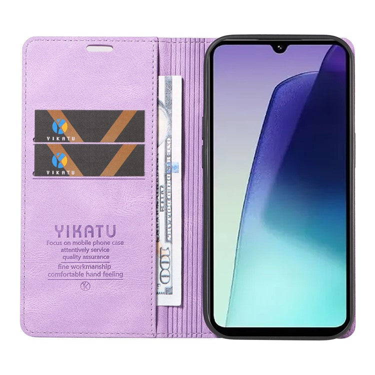 YIKATU YK-004 For Xiaomi Poco C75 4G / Redmi 14R 5G / 14C 4G Case Leather Skin-Touch Phone Cover Magnetic Auto-Absorbed - Purple