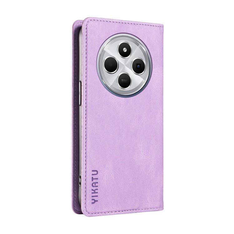 YIKATU YK-004 For Xiaomi Poco C75 4G / Redmi 14R 5G / 14C 4G Case Leather Skin-Touch Phone Cover Magnetic Auto-Absorbed - Purple