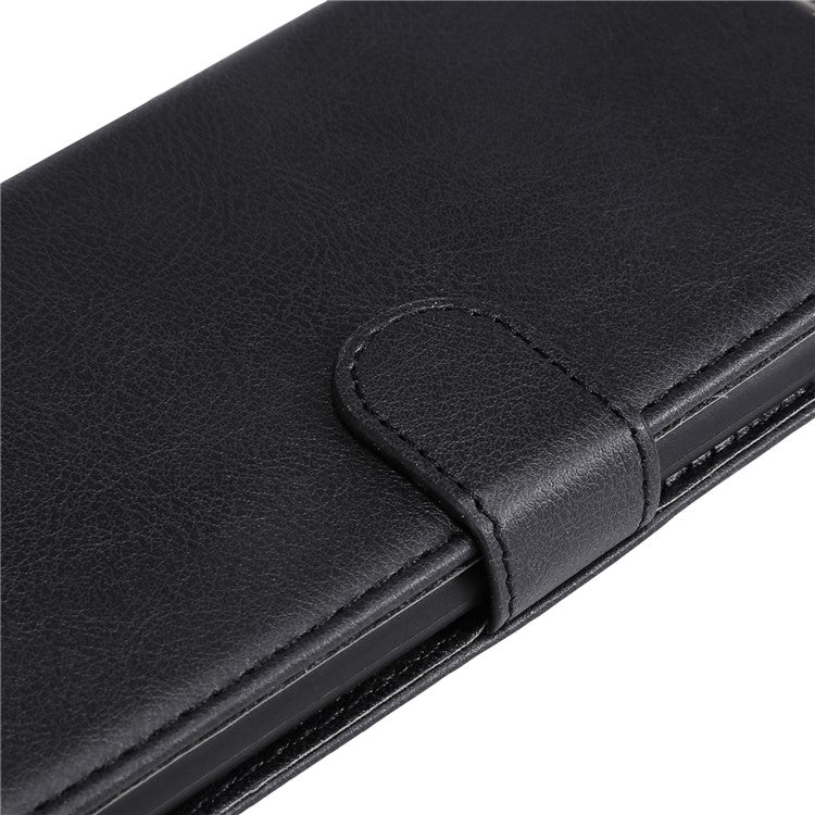 KT Leather Series-2 for Xiaomi Poco C75 4G / Redmi 14R 5G / 14C 4G Case Solid Color Leather Phone Cover Wallet Stand - Black