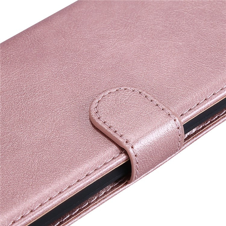 KT Leather Series-2 for Xiaomi Poco C75 4G / Redmi 14R 5G / 14C 4G Case Solid Color Leather Phone Cover Wallet Stand - Rose Gold