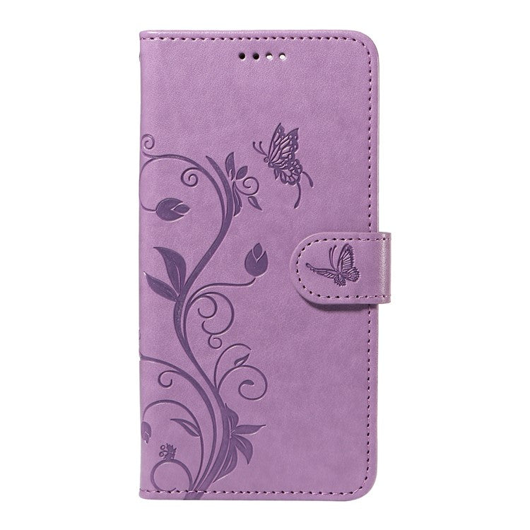 For Xiaomi Redmi 14C 4G Case Flower Pattern PU Leather Wallet Phone Cover - Purple