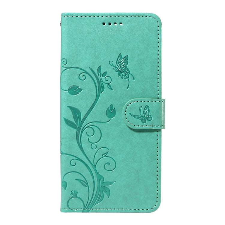 For Xiaomi Redmi 14C 4G Case Flower Pattern PU Leather Wallet Phone Cover - Green