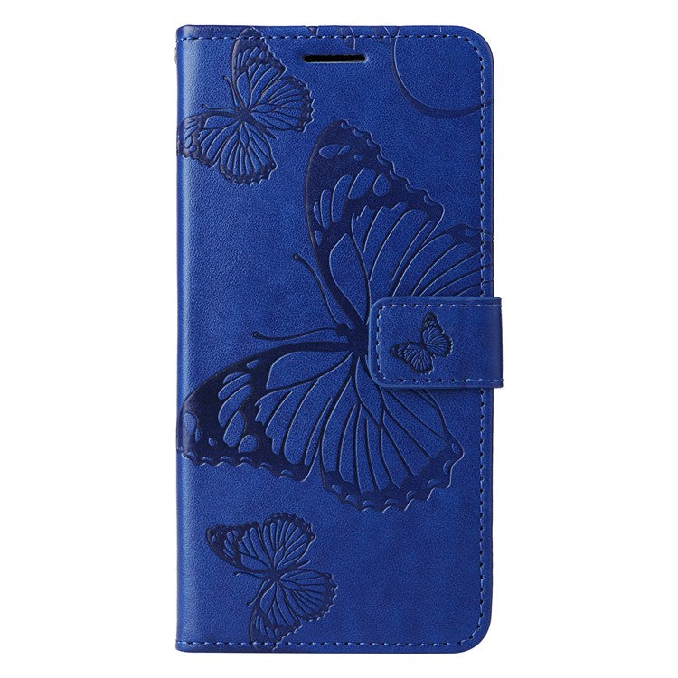 KT Imprinting Flower Series-2 For Xiaomi Redmi 14C 4G Case Butterfly Leather Phone Cover - Blue