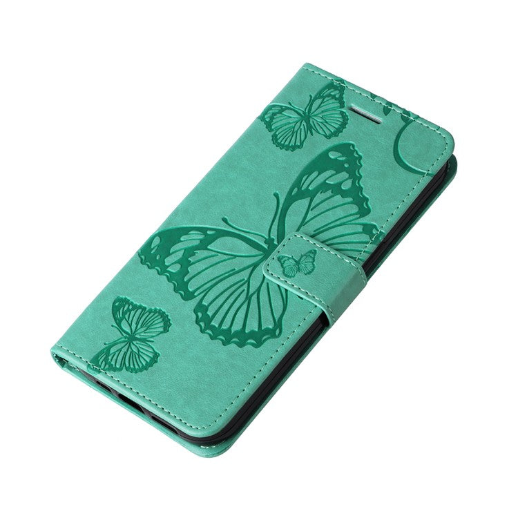 KT Imprinting Flower Series-2 For Xiaomi Redmi 14C 4G Case Butterfly Leather Phone Cover - Green