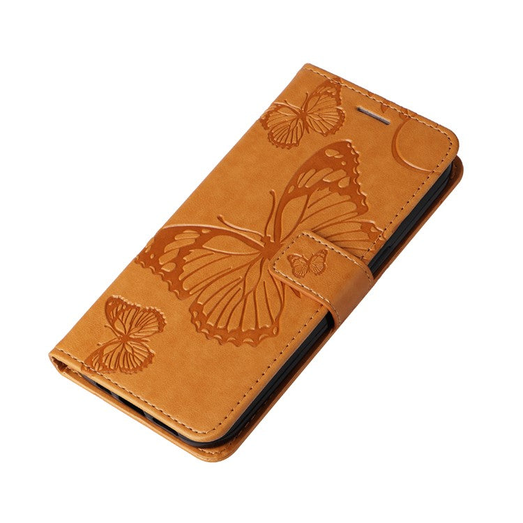 KT Imprinting Flower Series-2 For Xiaomi Redmi 14C 4G Case Butterfly Leather Phone Cover - Yellow