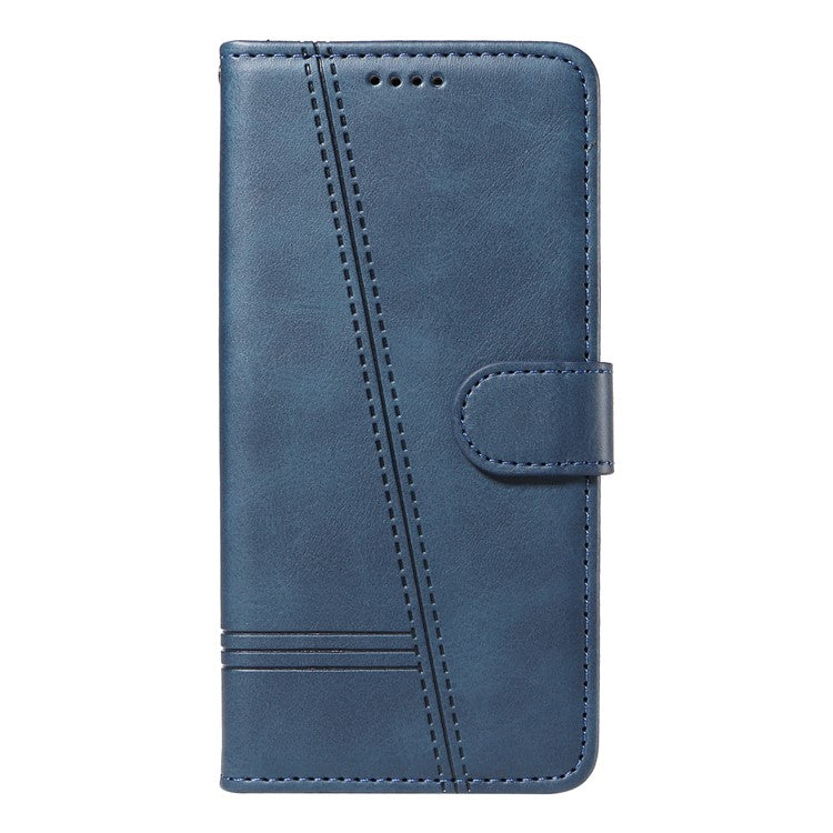 For Xiaomi Redmi 14C 4G Case Flip Wallet T-Shape Lines Leather Phone Cover - Blue