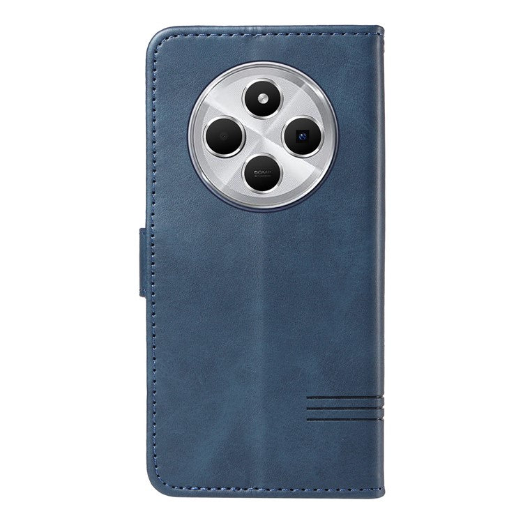 For Xiaomi Redmi 14C 4G Case Flip Wallet T-Shape Lines Leather Phone Cover - Blue