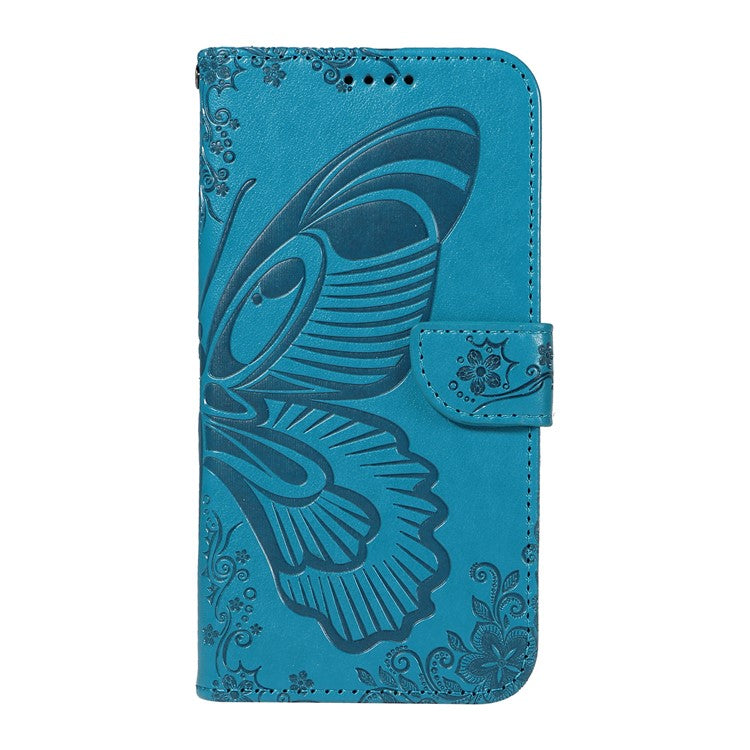 For Xiaomi Redmi 14C 4G Case Butterfly Pattern Leather Wallet Flip Phone Cover - Blue