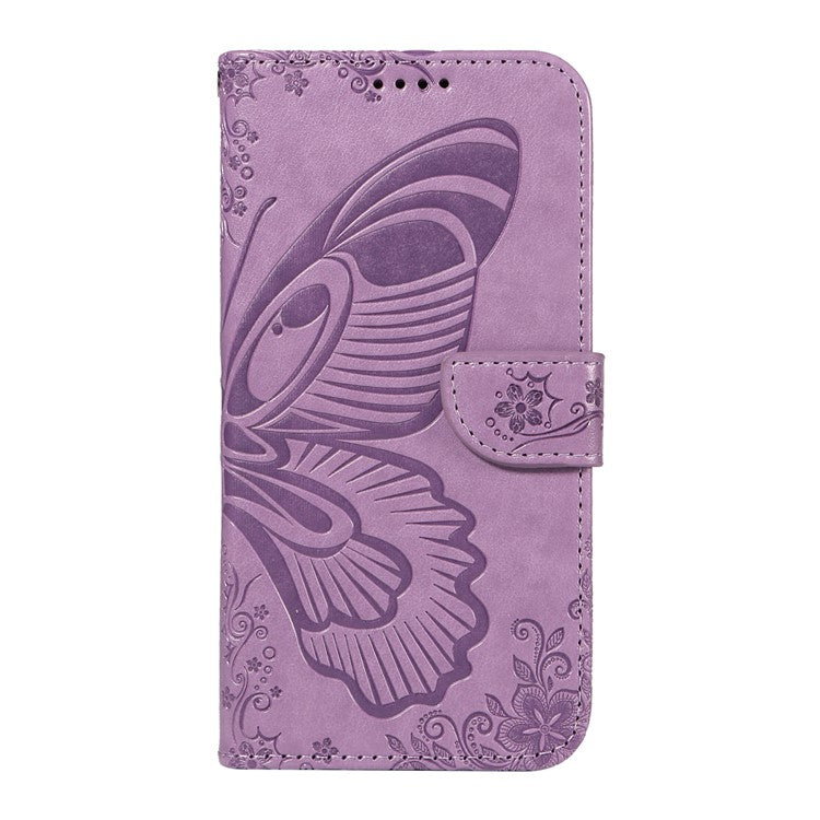 For Xiaomi Redmi 14C 4G Case Butterfly Pattern Leather Wallet Flip Phone Cover - Purple