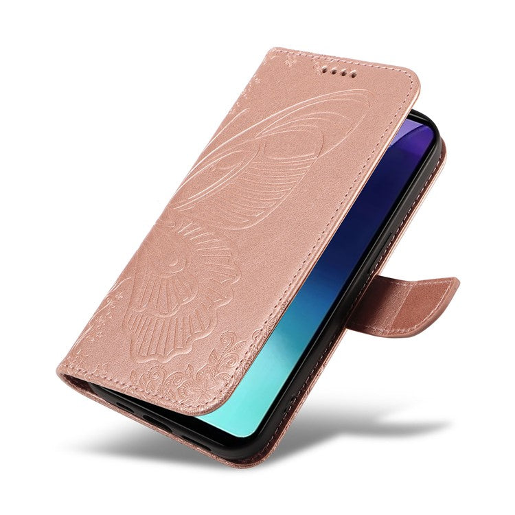 For Xiaomi Redmi 14C 4G Case Butterfly Pattern Leather Wallet Flip Phone Cover - Rose Gold