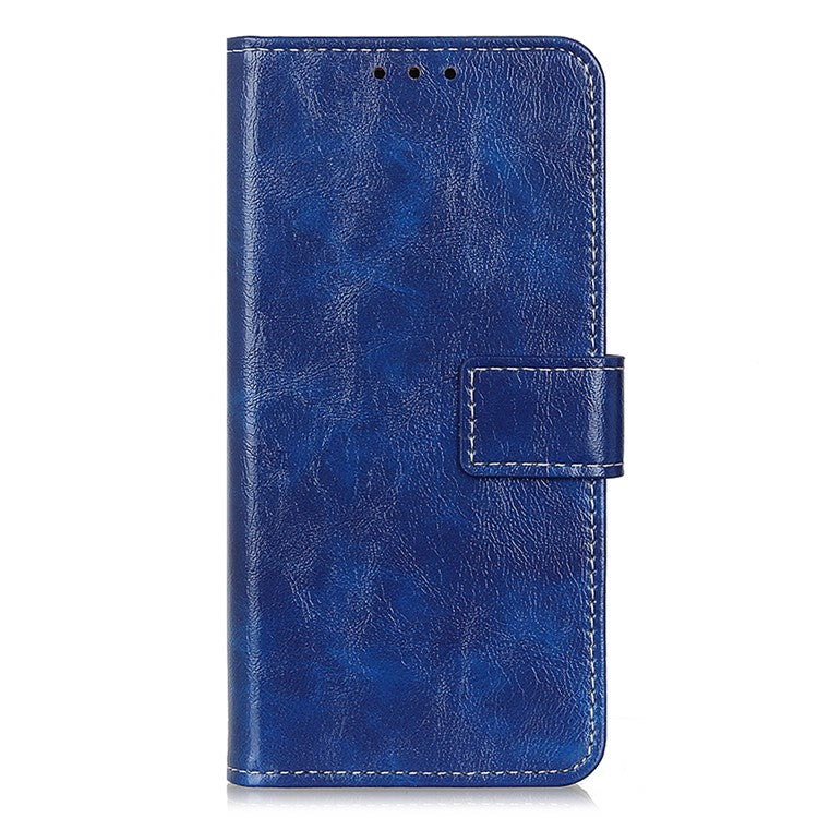 For Xiaomi Redmi 14C 4G Case Crazy Horse Texture Leather Phone Wallet Cover - Blue