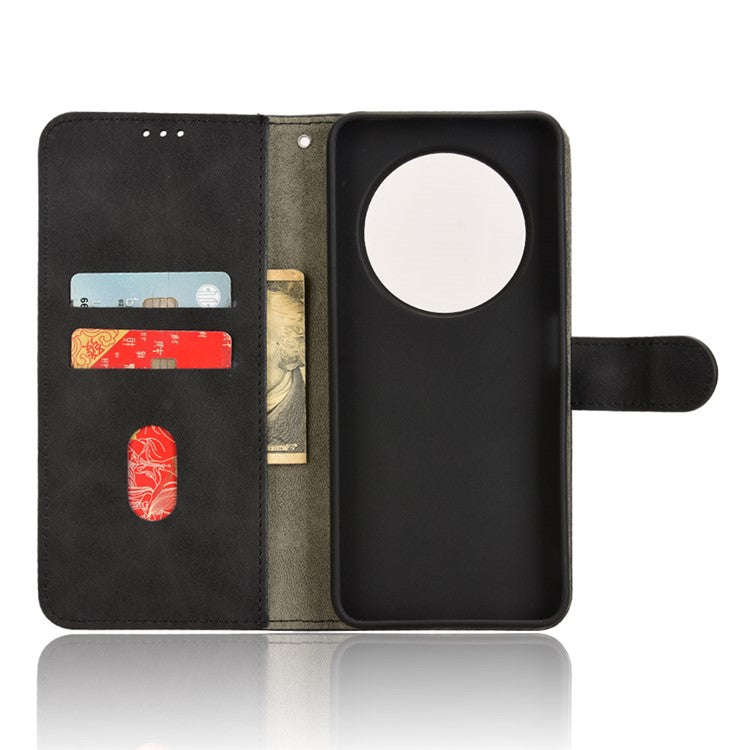 For Xiaomi Poco C75 4G / Redmi 14R 5G / 14C 4G Leather Case Skin-Feel Anti-Drop Wallet Flip Phone Cover - Black