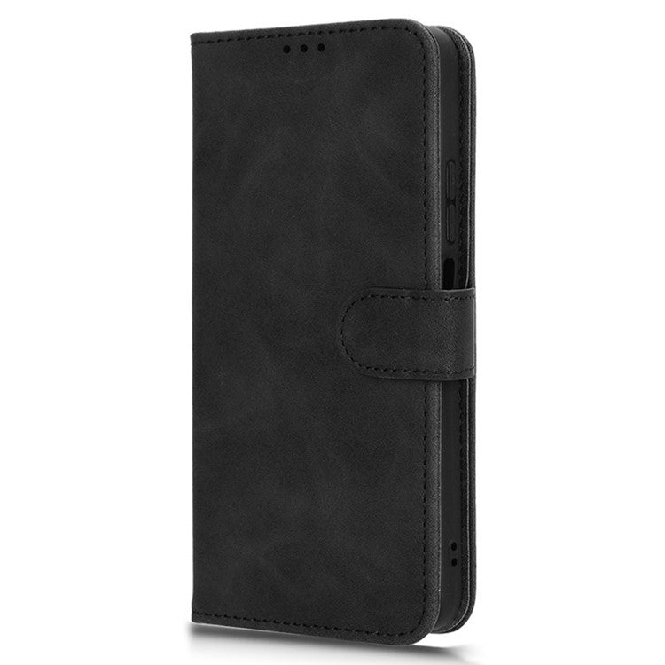 For Xiaomi Poco C75 4G / Redmi 14R 5G / 14C 4G Leather Case Skin-Feel Anti-Drop Wallet Flip Phone Cover - Black