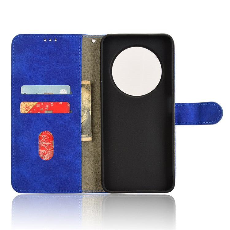 For Xiaomi Poco C75 4G / Redmi 14R 5G / 14C 4G Leather Case Skin-Feel Anti-Drop Wallet Flip Phone Cover - Blue