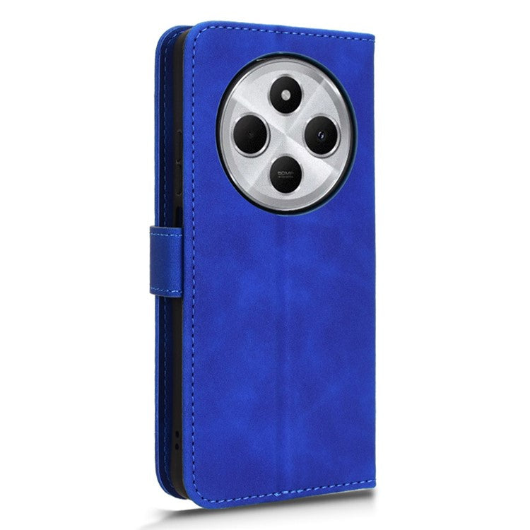 For Xiaomi Poco C75 4G / Redmi 14R 5G / 14C 4G Leather Case Skin-Feel Anti-Drop Wallet Flip Phone Cover - Blue