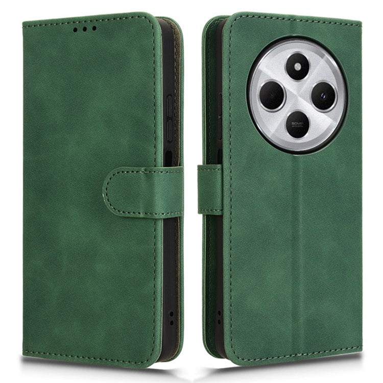 For Xiaomi Poco C75 4G / Redmi 14R 5G / 14C 4G Leather Case Skin-Feel Anti-Drop Wallet Flip Phone Cover - Green