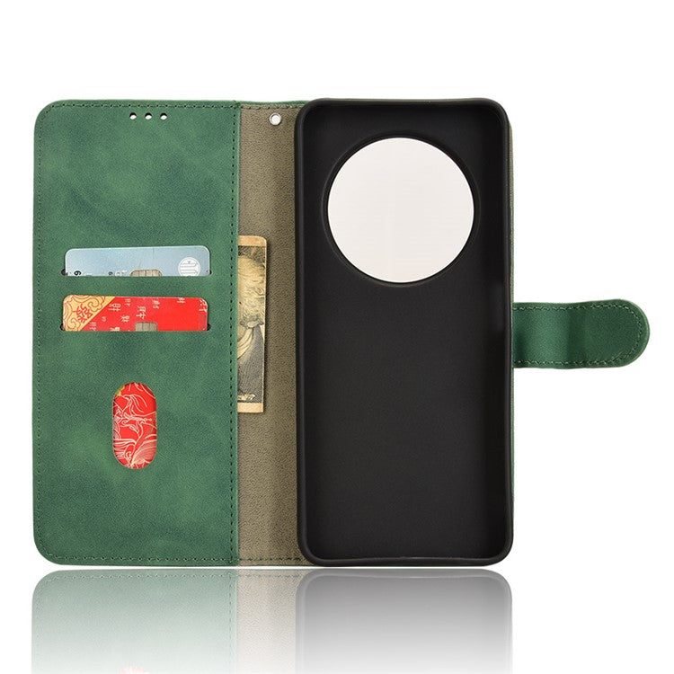 For Xiaomi Poco C75 4G / Redmi 14R 5G / 14C 4G Leather Case Skin-Feel Anti-Drop Wallet Flip Phone Cover - Green