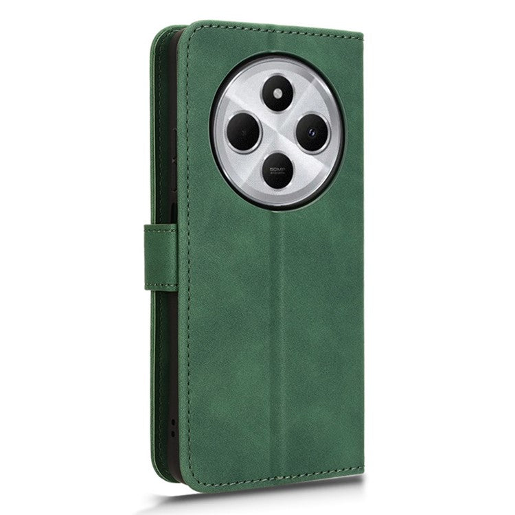 For Xiaomi Poco C75 4G / Redmi 14R 5G / 14C 4G Leather Case Skin-Feel Anti-Drop Wallet Flip Phone Cover - Green