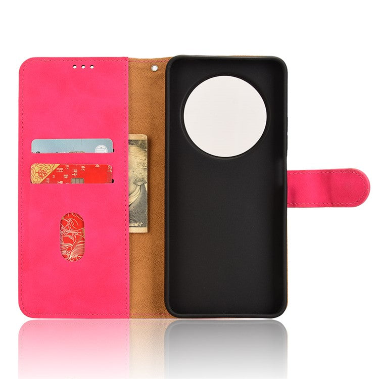 For Xiaomi Poco C75 4G / Redmi 14R 5G / 14C 4G Leather Case Skin-Feel Anti-Drop Wallet Flip Phone Cover - Rose