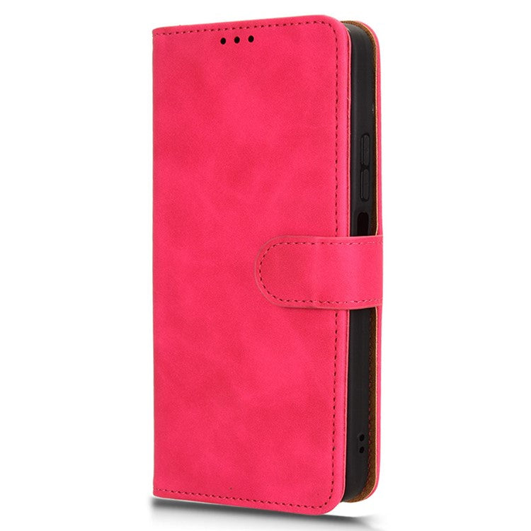 For Xiaomi Poco C75 4G / Redmi 14R 5G / 14C 4G Leather Case Skin-Feel Anti-Drop Wallet Flip Phone Cover - Rose