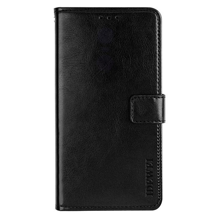 IDEWEI For Xiaomi Poco C75 4G / Redmi 14R 5G / 14C 4G Stand Case Crazy Horse Texture Leather Phone Cover - Black