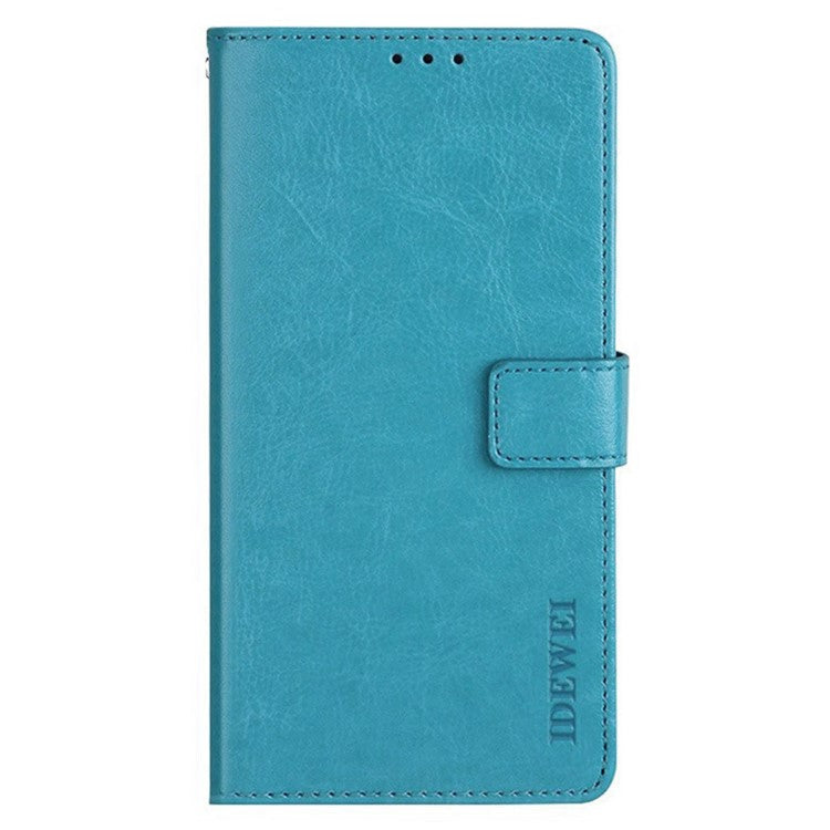 IDEWEI For Xiaomi Poco C75 4G / Redmi 14R 5G / 14C 4G Stand Case Crazy Horse Texture Leather Phone Cover - Sky Blue