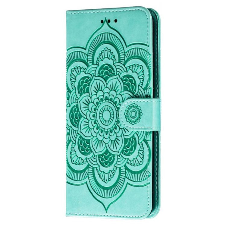 For Google Pixel 9 Pro / Pixel 9 Case PU Leather Mandala Imprinted Design Wallet Phone Cover - Green