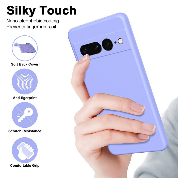 For Google Pixel 7 Pro 5G Case Anti-Scratch TPU Phone Cover 2.2mm Thickness - Purple