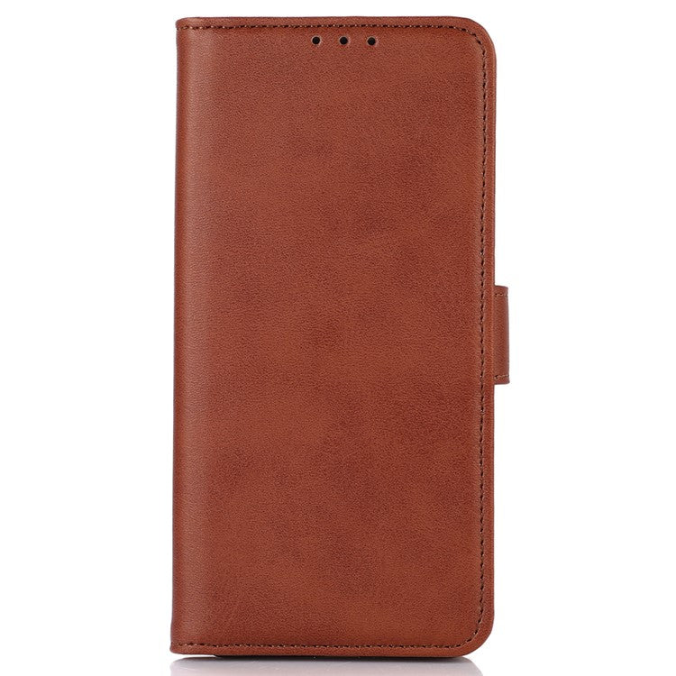 For Xiaomi Redmi 14C 4G Case Cowhide Texture Leather Wallet Phone Cover with Stand - Brown