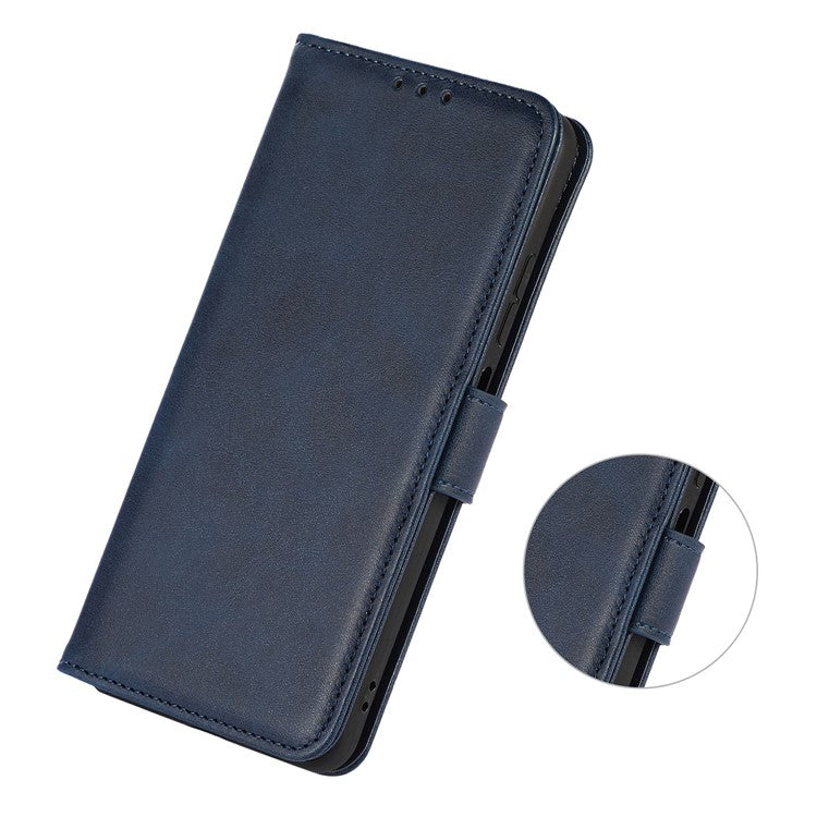 For Xiaomi Redmi 14C 4G Case Cowhide Texture Leather Wallet Phone Cover with Stand - Blue